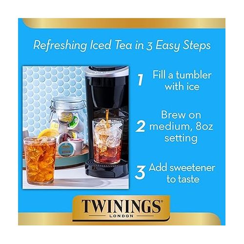  Twinings Iced Tea Unsweetened Black Tea K-Cup Pods for Keurig, Caffeinated, Refreshing, Smooth, Black Tea, 24 Count (Pack of 1)