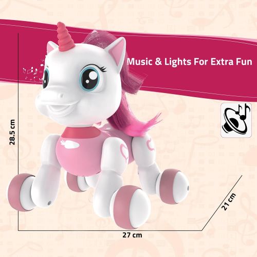  [아마존베스트]Twirlux Robo Pets Unicorn Toy - Remote Control Robot Pet Toy, Interactive Hand Motion Gestures, Walking, and Dancing Robot Unicorn Toy