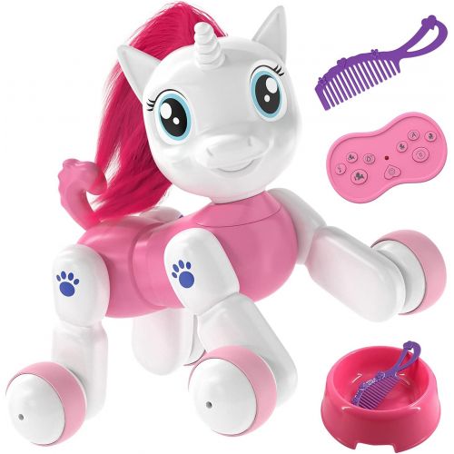  [아마존베스트]Twirlux Robo Pets Unicorn Toy - Remote Control Robot Pet Toy, Interactive Hand Motion Gestures, Walking, and Dancing Robot Unicorn Toy