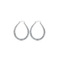 Twisted Line Hoop Earrings 925 Sterling Silver