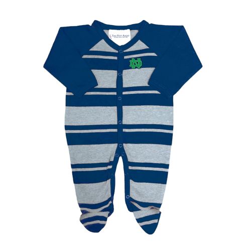  Two Feet Ahead Notre Dame Fighting Irish NCAA Newborn Baby Long Sleeve Rugby Footed Romper