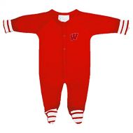 Two Feet Ahead Wisconsin Badgers NCAA Newborn Baby Long Sleeve Colored Footed Romper