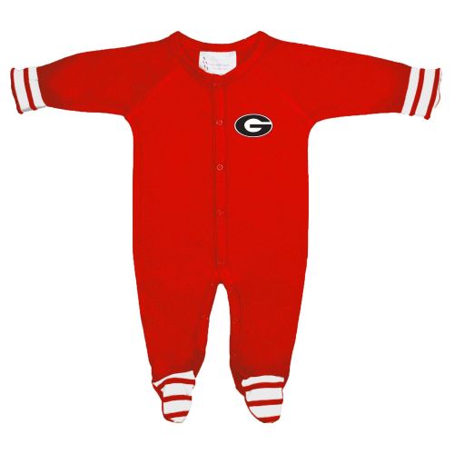  Two Feet Ahead Georgia Bulldogs NCAA Newborn Baby Long Sleeve Colored Footed Romper