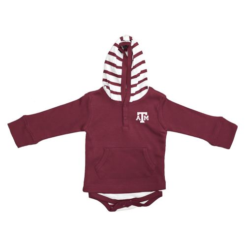  Two Feet Ahead Texas A&M Aggies Newborn Infant Striped Hooded Creeper Sweatshirt Jacket