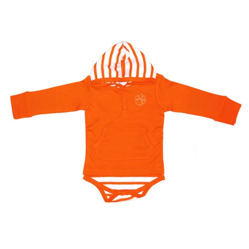  Two Feet Ahead Clemson Tigers Newborn Infant Striped Hooded Creeper Sweatshirt Jacket
