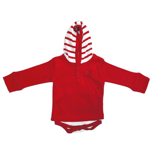  Two Feet Ahead Rutgers Scarlet Knights Newborn Infant Striped Hooded Creeper Sweatshirt Jacket