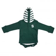 Two Feet Ahead Michigan State Spartans Newborn Infant Striped Hooded Creeper Sweatshirt Jacket