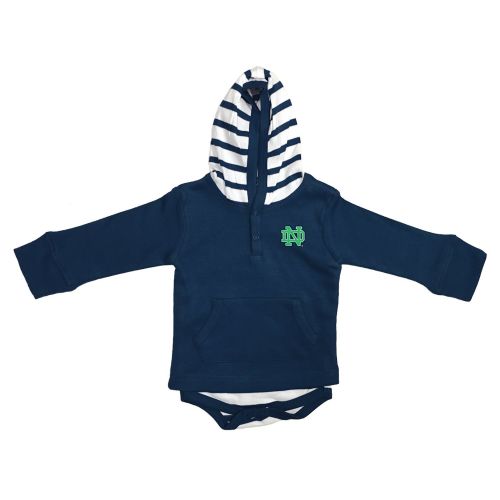  Two Feet Ahead Notre Dame Fighting Irish Newborn Infant Striped Hooded Creeper Sweatshirt Jacket