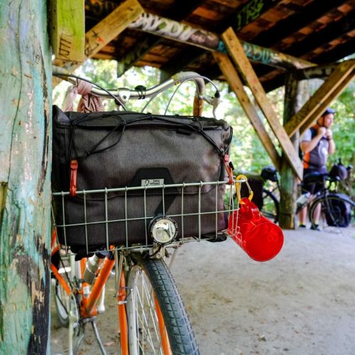  Two Wheel Gear - 4 in 1 Dayliner Box Bag (20 Liter) - Water Resistant Bike Bag for Handlebars, Rear Trunk, Front Rack or carried as Roll Top Messenger - Graphite Gray
