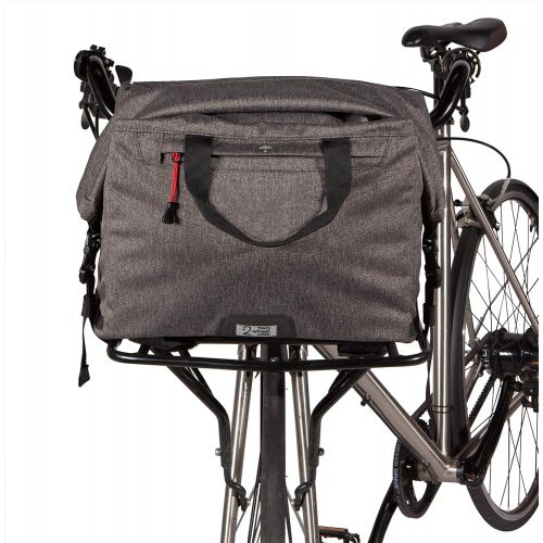 Two Wheel Gear - 4 in 1 Dayliner Box Bag (20 Liter) - Water Resistant Bike Bag for Handlebars, Rear Trunk, Front Rack or carried as Roll Top Messenger - Graphite Gray