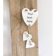 /TwoAndBoo Custom clay garland with personalised little hearts ~ nursery decoration ~ nursery decor ~ new baby gift or Mothers Day gift ~ family