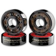 TwoLions High Rev 608RS Hybrid Black Ceramic Bearings for Inline Skate or Skateboard or Scooter (Pack of 8)