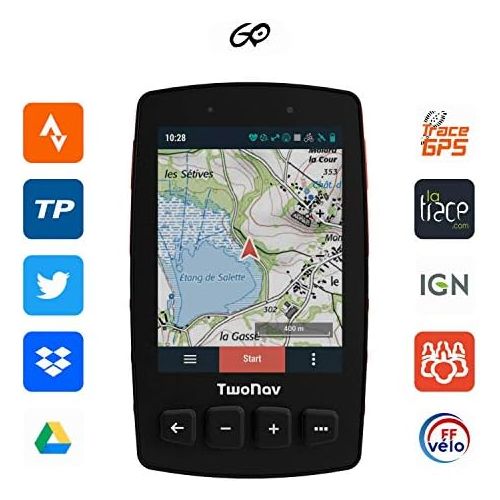  [아마존베스트]TwoNav - GPS Trail 2 Bike - Bicycle Touring MTB / 4 Front Buttons / 3.7 Inch Screen / Autonomy 20 Hours / Memory 32 GB / SIM Card / Topographic Map Included