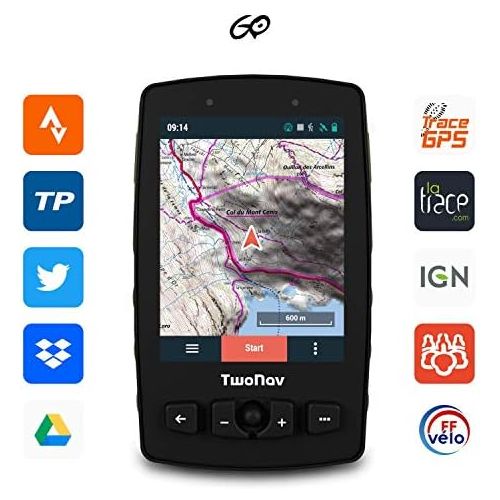  [아마존베스트]TwoNav - GPS Aventura 2 - Trekking mountaineering/joystick/3.7 inch screen/36 hours autonomy + replaceable battery/memory 16 GB + microSD/SIM card/topographical map + roads include