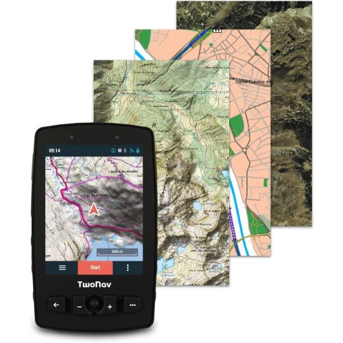  [아마존베스트]TwoNav - GPS Aventura 2 - Trekking mountaineering/joystick/3.7 inch screen/36 hours autonomy + replaceable battery/memory 16 GB + microSD/SIM card/topographical map + roads include