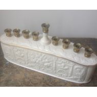 TwoVintageHens Lenox Porcelain with Brass Menorah