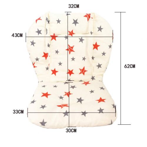  [아마존베스트]Twoworld Baby Stroller/High Chair Seat Cushion Liner Mat Pad Cover Resistant and High Chair Straps (5 Point Harness) 1 Suit (Stars)