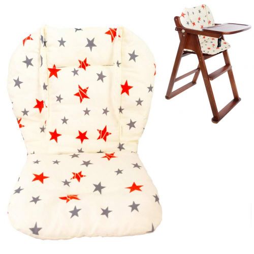  [아마존베스트]Twoworld Baby Stroller/High Chair Seat Cushion Liner Mat Pad Cover Resistant and High Chair Straps (5 Point Harness) 1 Suit (Stars)