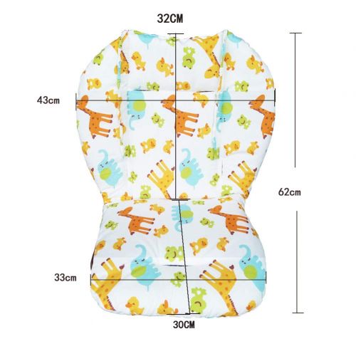  [아마존베스트]Twoworld Baby Stroller/High Chair Seat Cushion Liner Mat Pad Cover Resistant and High Chair Straps (5 Point Harness) 1 Suit (Animal)