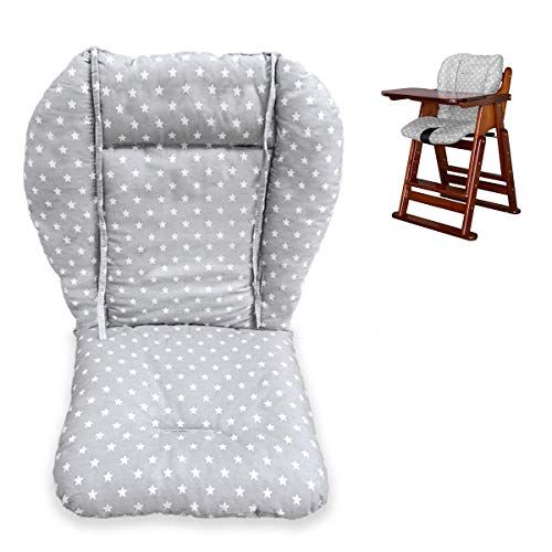  [아마존베스트]Twoworld High Chair Cushion, Large Thickening Baby Stroller/Car/High Chair Seat Cushion Liner Mat Pad Cover Protector Breathable (Fashion Gray)