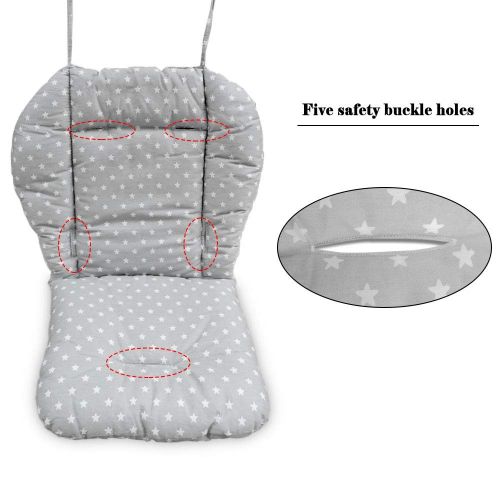  [아마존베스트]Twoworld High Chair Cushion, Large Thickening Baby Stroller/Car/High Chair Seat Cushion Liner Mat Pad Cover Protector Breathable (Fashion Gray)