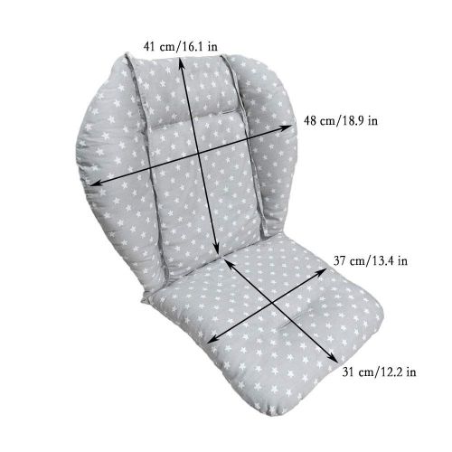  [아마존베스트]Twoworld High Chair Cushion, Large Thickening Baby Stroller/Car/High Chair Seat Cushion Liner Mat Pad Cover Protector Breathable (Fashion Gray)
