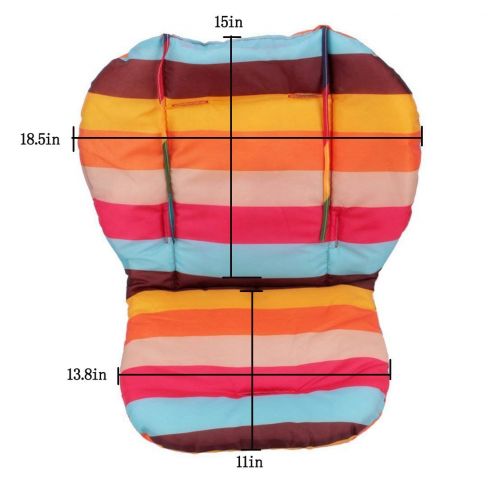  [아마존베스트]Twoworld Baby Stroller/Car/High Chair Seat Cushion Liner Mat Pad Cover Protector Rainbow Striped Water Resistant