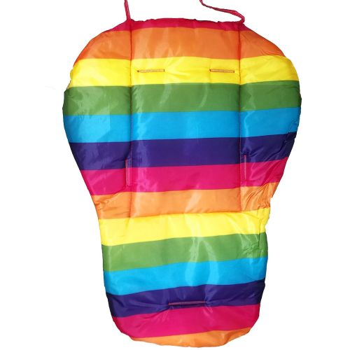  [아마존베스트]Twoworld Baby Stroller/Car/High Chair Seat Cushion Liner Mat Pad Cover Protector Rainbow Striped Water Resistant