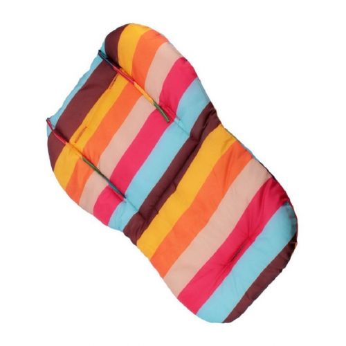  [아마존베스트]Twoworld Baby Stroller/Car / High Chair Seat Cushion Liner Mat Pad Cover Protector Rainbow Striped Water Resistant and High Chair Straps (5 Point Harness) 1 Suit