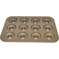 [아마존베스트]Twscvc Donut Baking Pans, Nonstick 12 Cavity Doughnut Pan , Carbon Steel Donut Mold and Mini Bagel Pan for Baking -Gold