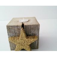 Twyzzles Cute Reclaimed Wood Tealight Candleholder
