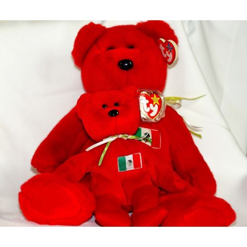  Ty Beanie Baby RED OSITO Bear Mexico w Tag ERRORS Plush Toy RARE PE NEW RETIRED
