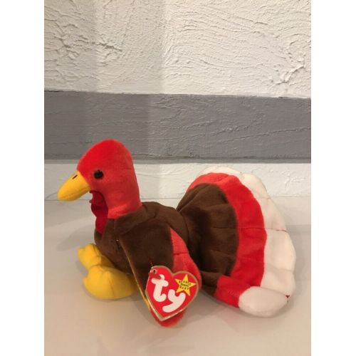 1996 GOBBLES Retired Ty Beanie Baby VERY RARE Misspelled Swing Tag With STAMP