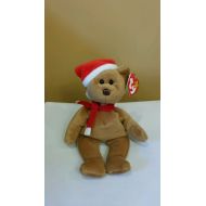 Ty Beanie Baby 1997 Teddy wSanta Hat & Scarf DOB 12-25-96 wErrors PVC