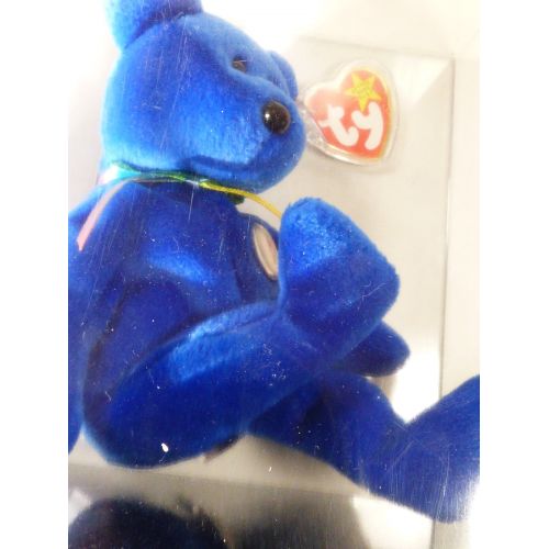  Ty vtg 1998 TY BEANIE BABY BLUE CLUBBY I IN ORIGINAL TY DISPLAY BOX CASE