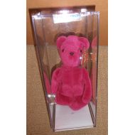 Ty RARE MWMT MQ! Authenticated TY 2nd gen OLD FACE MAGENTA TEDDY Beanie Baby