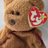 Ty Beanie Baby 1996 CURLY bear with very rare collectible hang tush tag error
