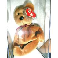 *Authenticated Ty Beanie Baby 2ND GEN NEW FACE BROWN TEDDY !!!!
