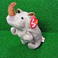 Ty Beanie Baby Spike The Rhinoceros Retired Rhino Plush Toy - MWMT - SHIPS FREE