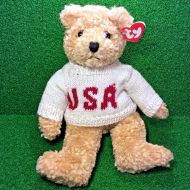 Epic 1992 Retired Large Ty Classics BABY Curly USA Theme Jointed Plush Bear MWMT