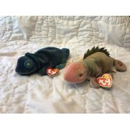 Ty Beanies Iggy and Rainbow First Production with Errors Iguana Chameleon