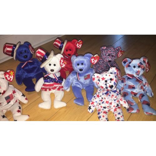  Toys & Hobbies 10 Ty Beanie Babybuddy Patriotic America Bears *Glory *Spangle