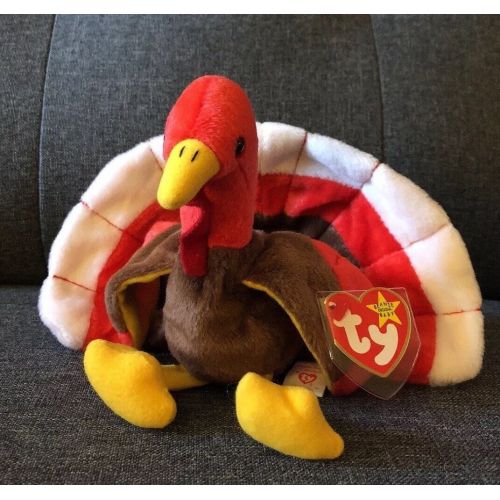  Ty TY Beanie Babies Gobbles the Turkey Plush Red Brown 1996