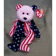 Ty Beanie Babies Ty Beanie Baby Spangle the PinkRed Face Bear MWMT 1999 Retired