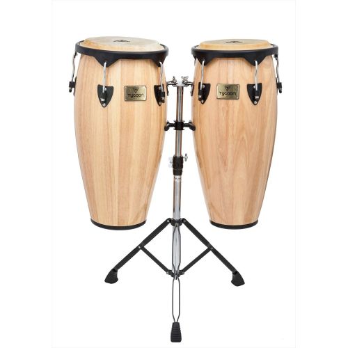  Tycoon Percussion 10 Inch & 11 Inch Congas Natural Finish With Double Stand