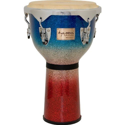  Tycoon Percussion 12 Inch Master Platinum Tri-Fade Djembe