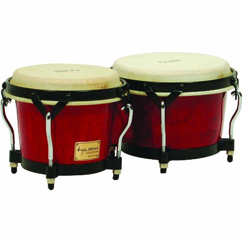  Tycoon Percussion 7 Inch & 8 12 Inch Supremo Series Bongos - Red Finish