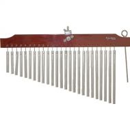 Tycoon Percussion 25 Chrome Chimes With Brown Finish Wood Bar