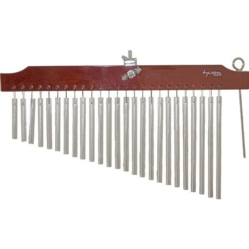  Tycoon Percussion 25 Chrome Chimes With Brown Finish Wood Bar