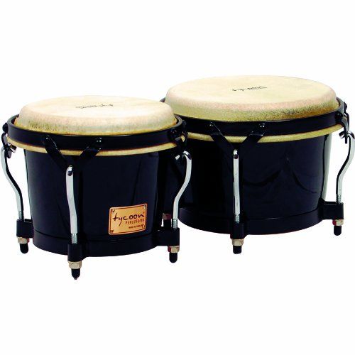  Tycoon Percussion 7 Inch & 8 12 Inch Supremo Series Bongos - Black Finish